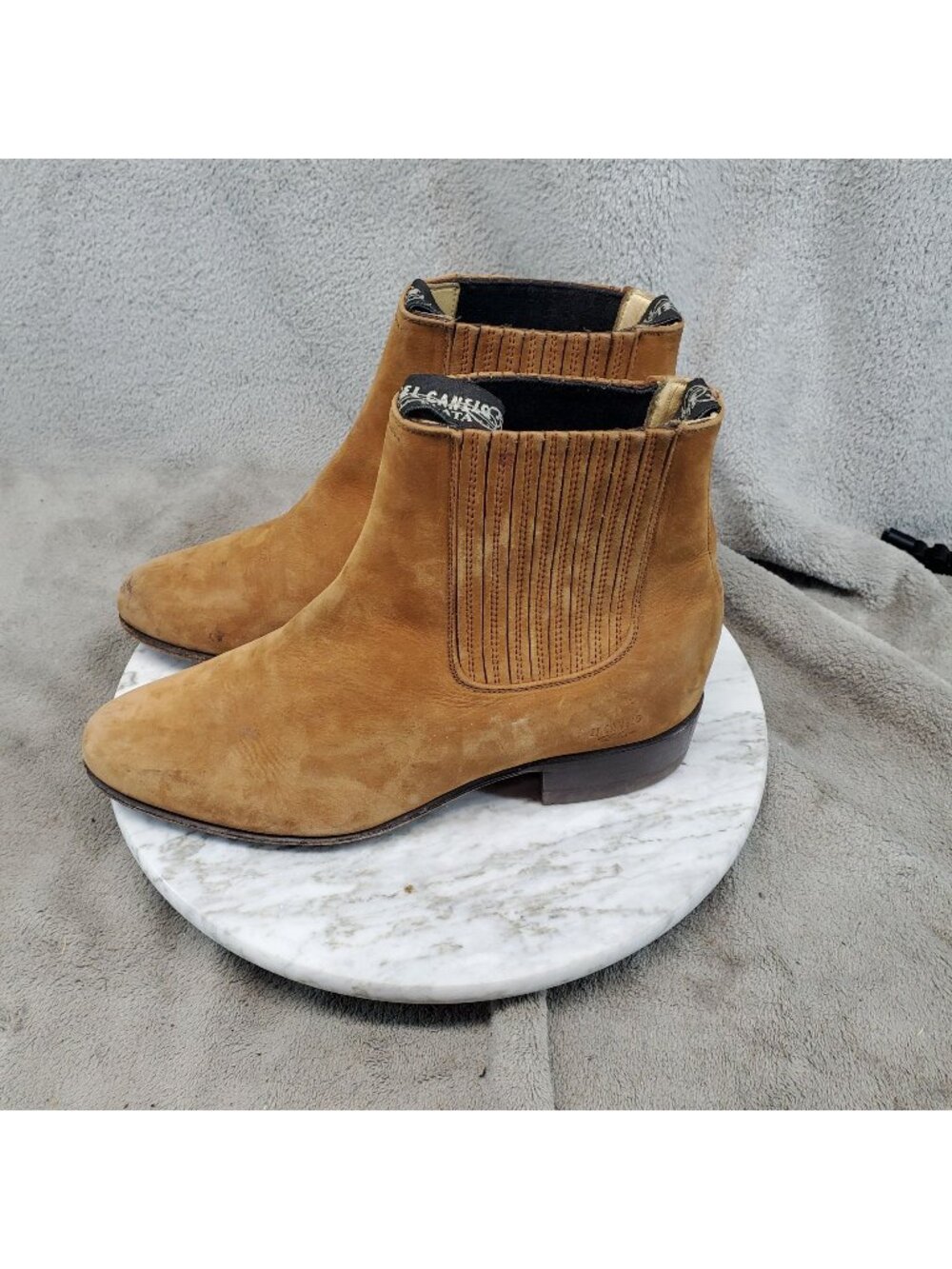 El Canelo Shoes Mens Size 6 Brown Nubuck Short Chelsea Ankle Boots *Read*